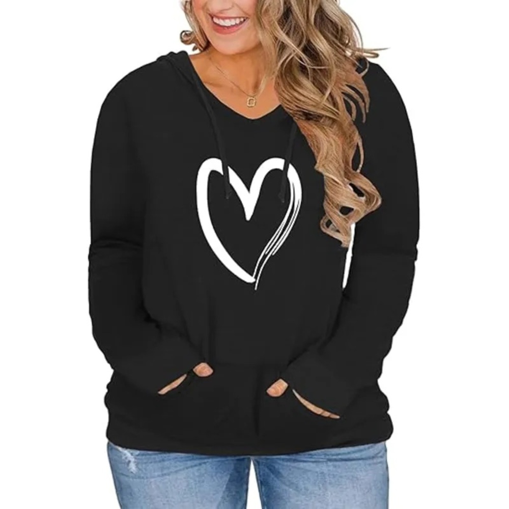 Lightweight Black Heart Hoodie
